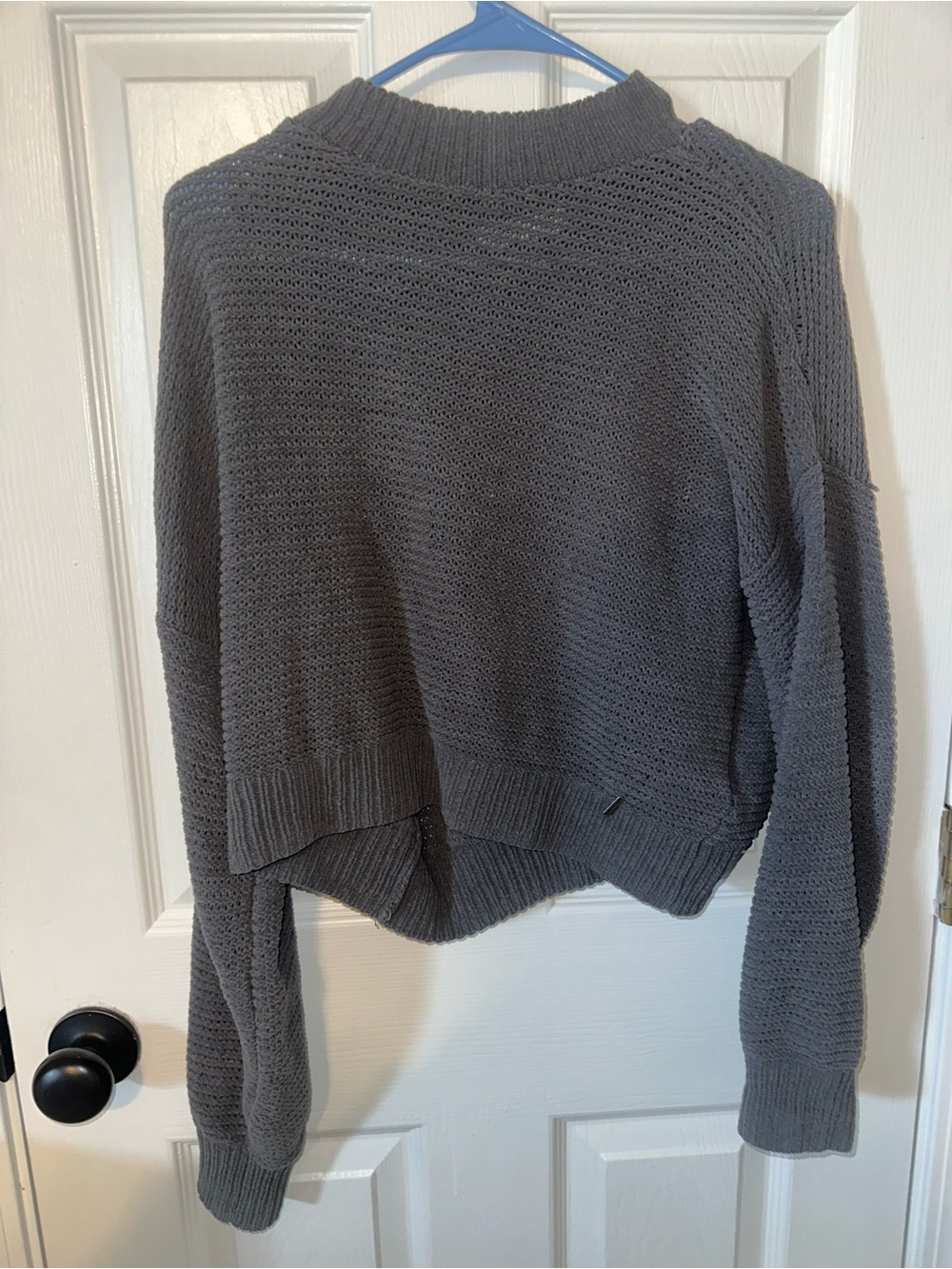 Hollister Charcoal Cropped Cowl Neck Sweater
